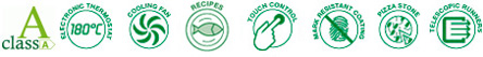 BAUMATIC OMBRA1SS Single Oven Feature Icons
