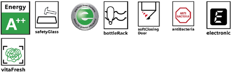 SIEMENS KI42FP60 Fridge Feature Icons