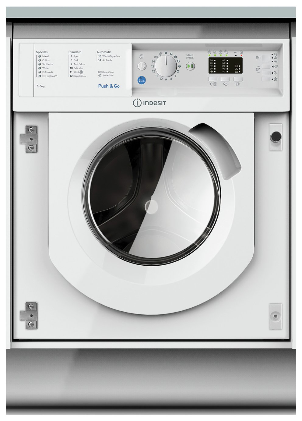 BIWDIL75125UKN Indesit BIWDIL75125UKN 7kg/5kg 1200 Spin Intergrated Washer Dryer - White