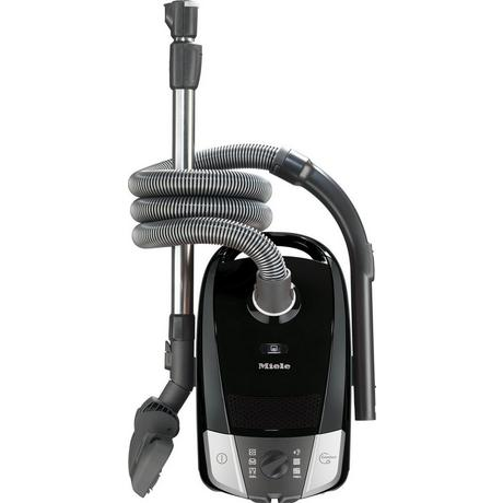 C2POWERLINE MIELE Cylinder Vacuum Cleaner - 6 X Power Levels - Stainless Steel Tubes - AirClean Filter - Black
