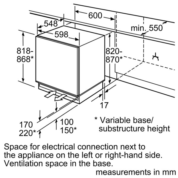 BOSCH Freezer Built Under Classixx