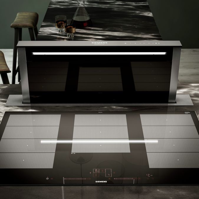 Siemens induction hob on sale with downdraft extractor