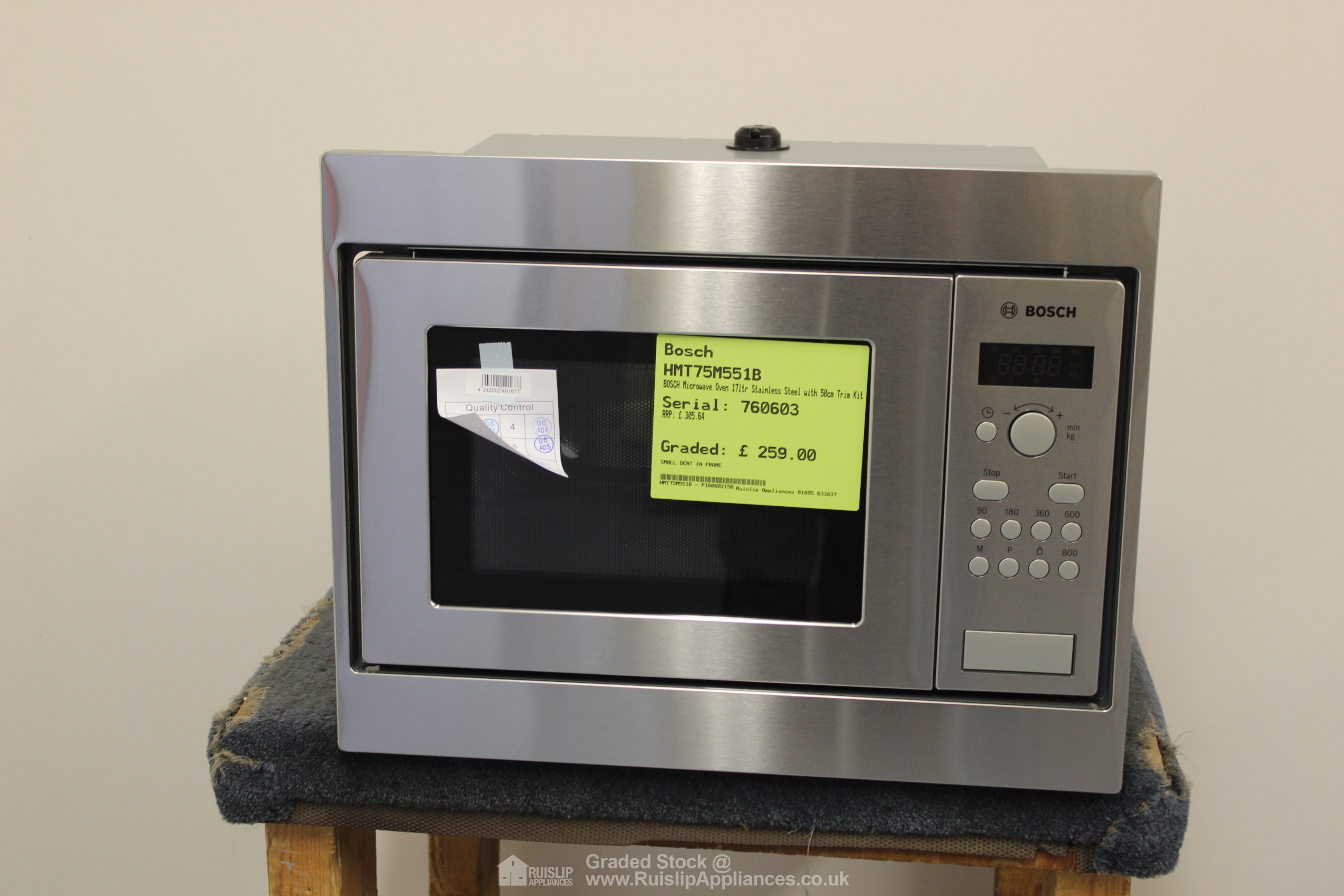 BOSCH Microwave Oven 17ltr Stainless Steel with 50cm Trim Kit