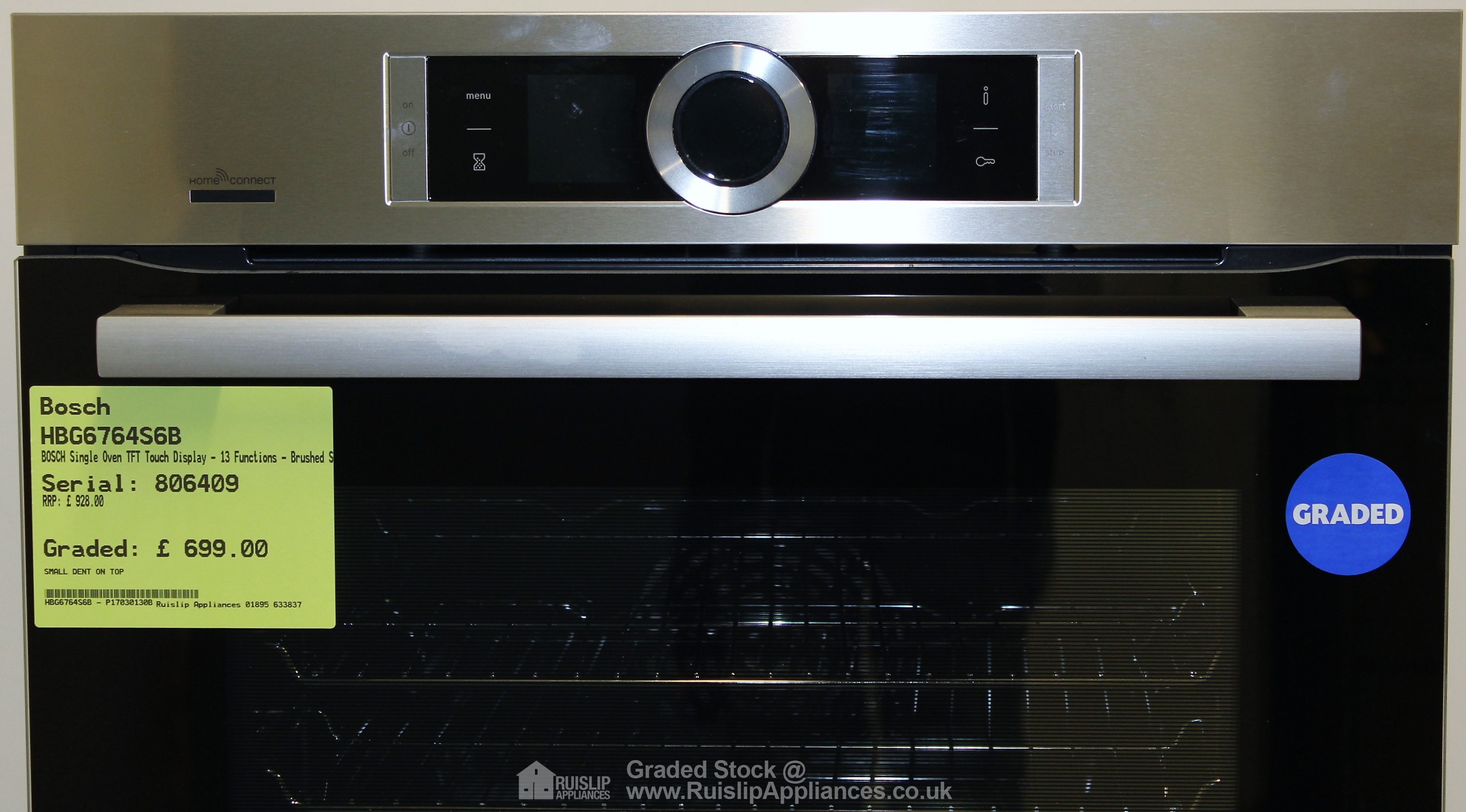 BOSCH Single Oven TFT Touch Display 13 Functions Brushed Steel