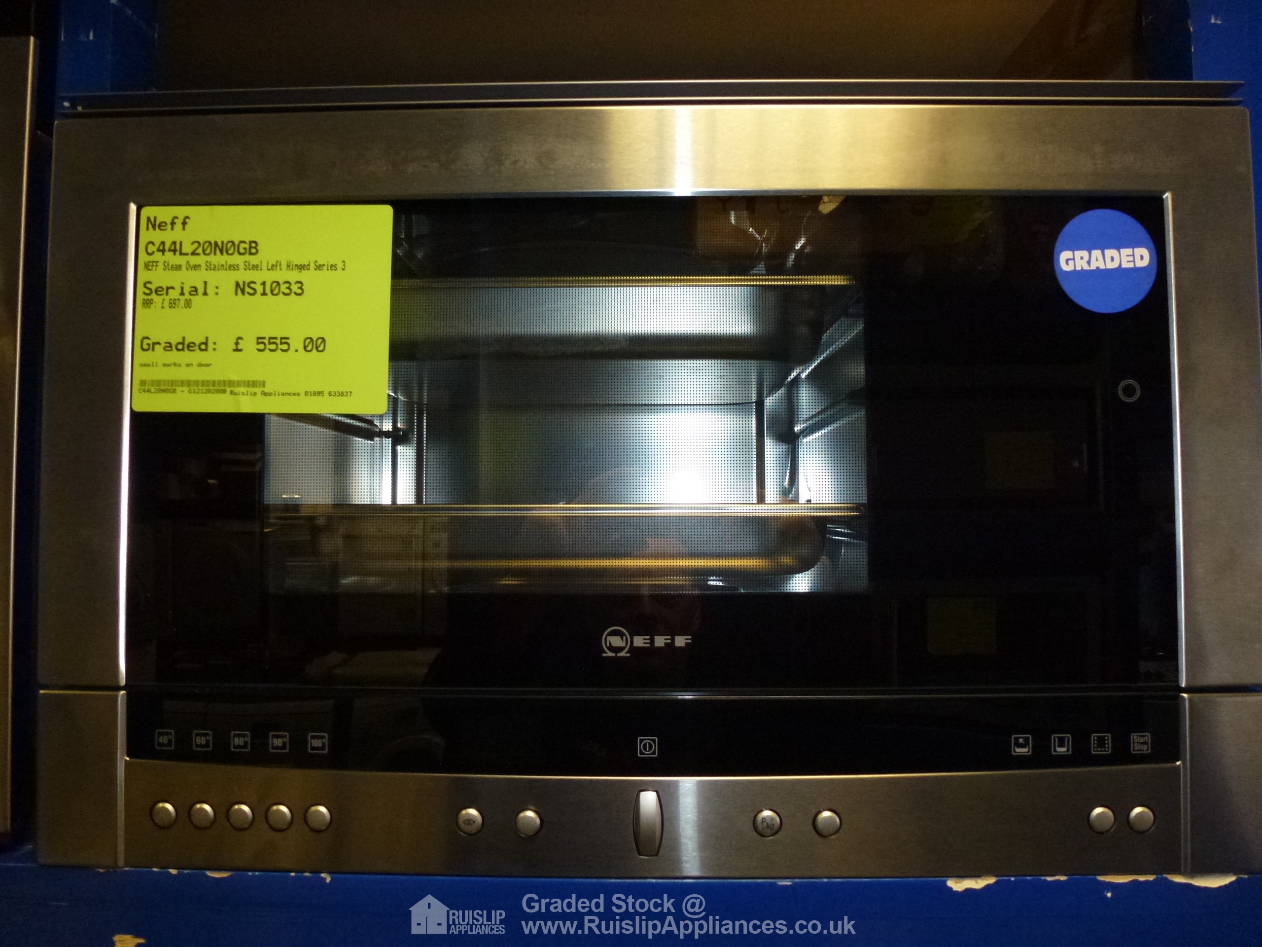 NEFF Steam Oven Stainless Steel Left Hinged Series 3