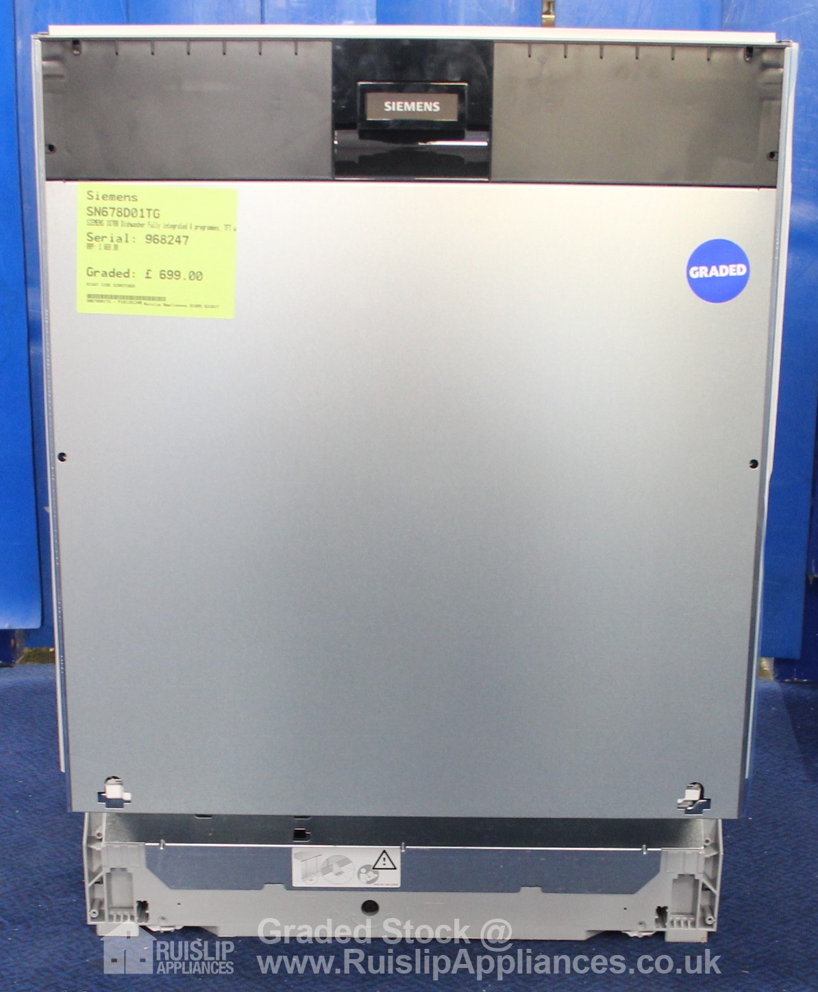 Graded SN678D01TG SIEMENS IQ700 Dishwasher Fully integrated 8 progr