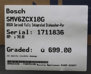 Bosch SMV6ZCX10G Dishwashers Full Size - 1711034