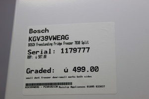 Bosch KGV39VWEAG Refrigeration Fridge Freezer - 287263