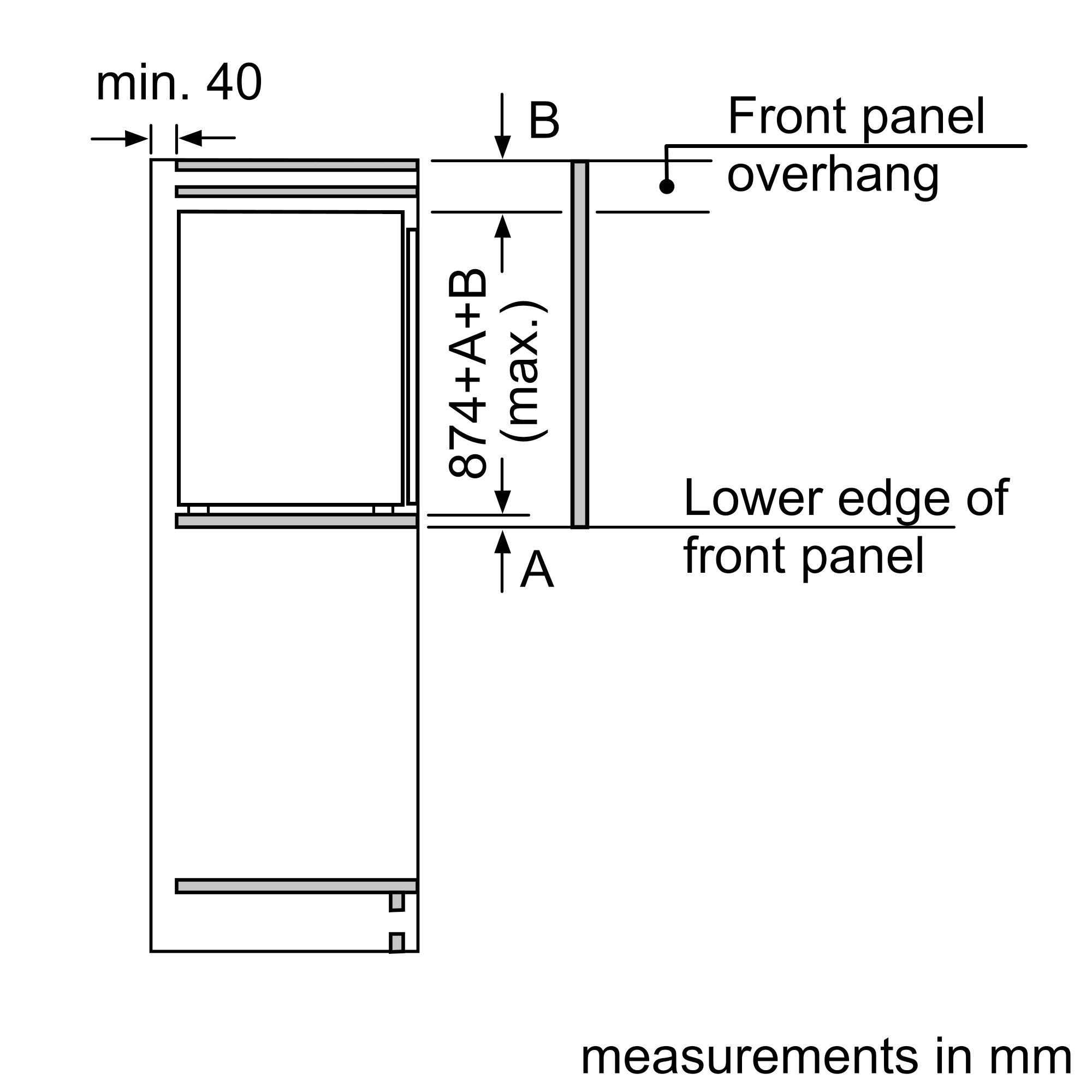 Bosch KIR21AFF0G BOSCH Integrated In Column Larder Fridge