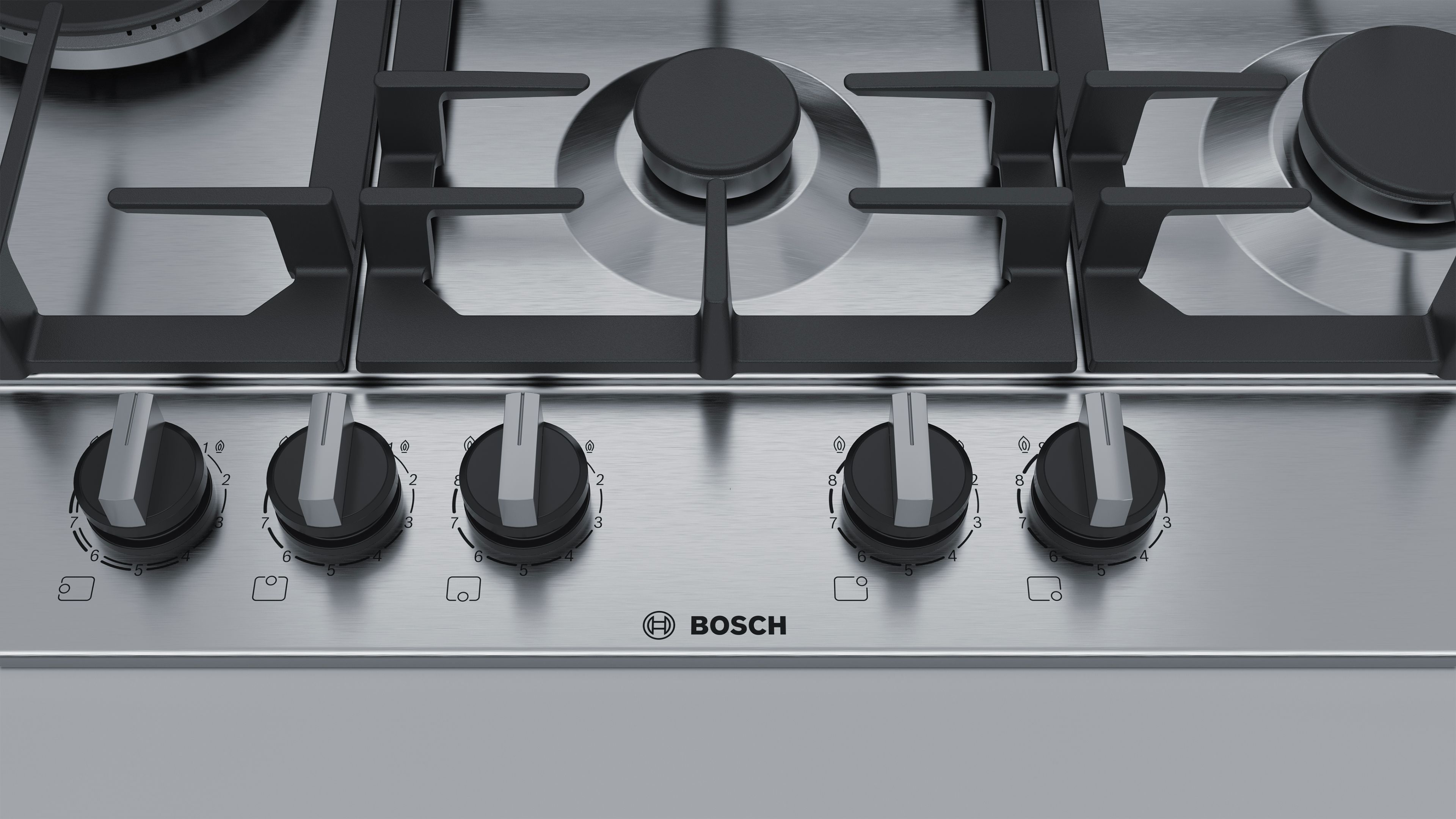 Bosch gas hob shop 5 burner black