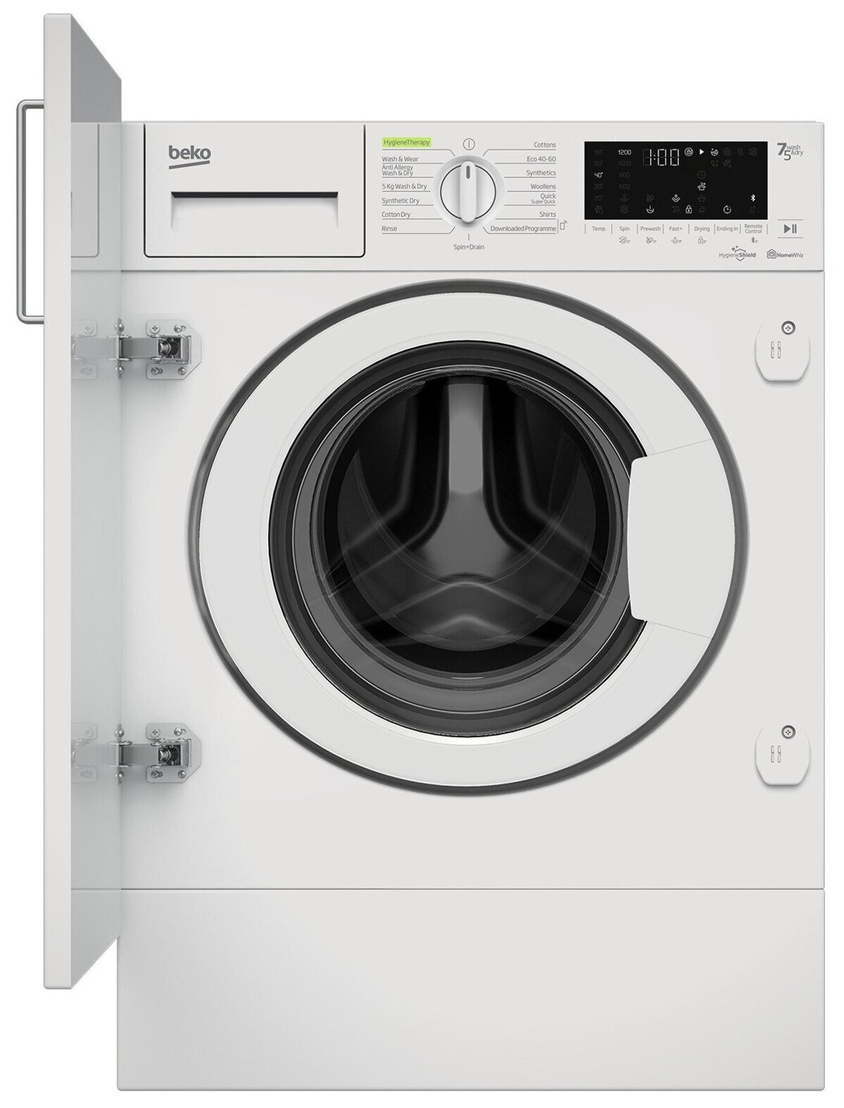 WDIK752421F BEKO Built In Washer Dryer - 7/5Kg - Sensor Dry - E Energy - 15 Prog. - Delay Start - Digital Display - 1 Year Warranty